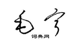 梁錦英毛寧草書個性簽名怎么寫