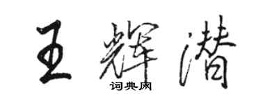 駱恆光王輝潛行書個性簽名怎么寫