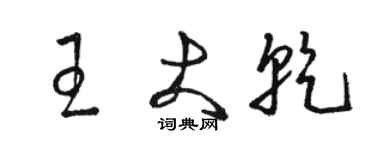 駱恆光王大乾草書個性簽名怎么寫