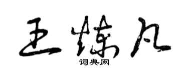 曾慶福王煉凡草書個性簽名怎么寫