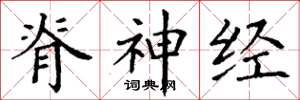 丁謙脊神經楷書怎么寫
