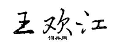 曾慶福王歡江行書個性簽名怎么寫