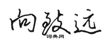 駱恆光向致遠行書個性簽名怎么寫