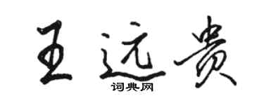 駱恆光王遠貴行書個性簽名怎么寫