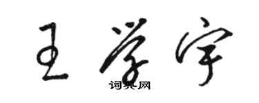 駱恆光王學宇草書個性簽名怎么寫