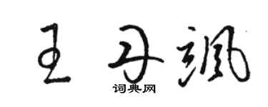 駱恆光王丹颯草書個性簽名怎么寫