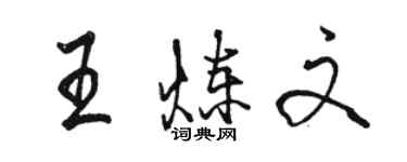 駱恆光王煉文行書個性簽名怎么寫