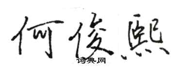 駱恆光何俊熙行書個性簽名怎么寫