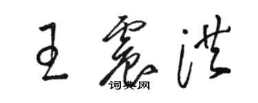 駱恆光王震洪草書個性簽名怎么寫