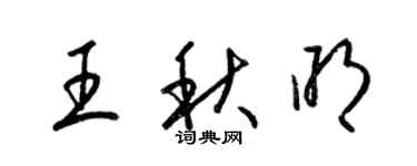 梁錦英王秋明草書個性簽名怎么寫