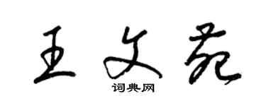 梁錦英王文苑草書個性簽名怎么寫