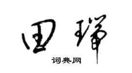 梁錦英田瑞草書個性簽名怎么寫