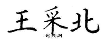 丁謙王采北楷書個性簽名怎么寫