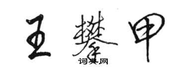 駱恆光王攀甲行書個性簽名怎么寫