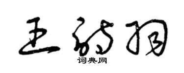 曾慶福王詩羽草書個性簽名怎么寫
