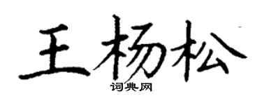 丁謙王楊松楷書個性簽名怎么寫