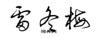 曾慶福雷冬梅草書個性簽名怎么寫