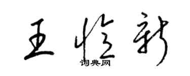 梁錦英王憶新草書個性簽名怎么寫