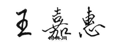 駱恆光王嘉惠行書個性簽名怎么寫