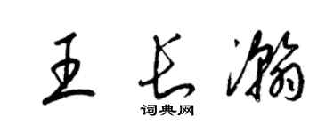 梁錦英王長瀚草書個性簽名怎么寫