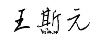 王正良王斯元行書個性簽名怎么寫