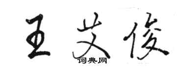 駱恆光王艾俊行書個性簽名怎么寫