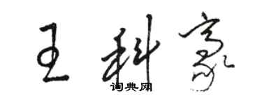 駱恆光王科豪草書個性簽名怎么寫