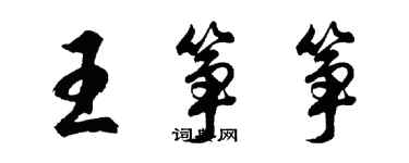 胡問遂王箏箏行書個性簽名怎么寫