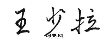 駱恆光王少拉行書個性簽名怎么寫