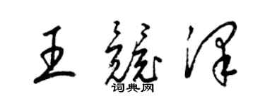 梁錦英王競澤草書個性簽名怎么寫