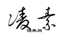 梁錦英凌素草書個性簽名怎么寫