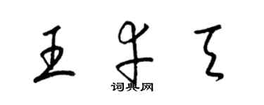 梁錦英王幸天草書個性簽名怎么寫