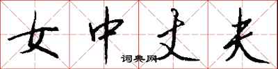 錢沛雲女中丈夫行書怎么寫