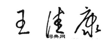 駱恆光王佳康草書個性簽名怎么寫