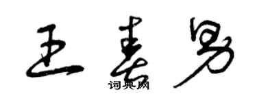 曾慶福王春男草書個性簽名怎么寫