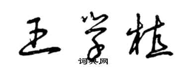 曾慶福王學植草書個性簽名怎么寫