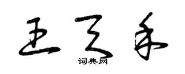 曾慶福王天禾草書個性簽名怎么寫