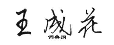 駱恆光王成花行書個性簽名怎么寫