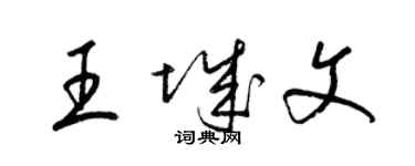 梁錦英王城文草書個性簽名怎么寫