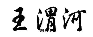 胡問遂王渭河行書個性簽名怎么寫
