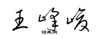 梁錦英王峰峻草書個性簽名怎么寫
