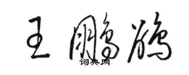 駱恆光王鵬鵑草書個性簽名怎么寫