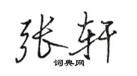 駱恆光張軒行書個性簽名怎么寫