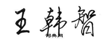 駱恆光王韓智行書個性簽名怎么寫