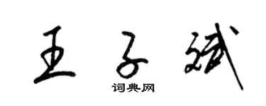 梁錦英王子斌草書個性簽名怎么寫
