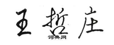 駱恆光王哲莊行書個性簽名怎么寫