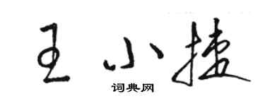 駱恆光王小捷草書個性簽名怎么寫