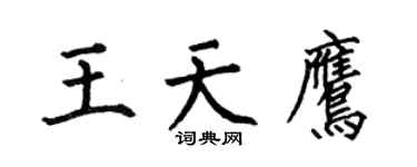 何伯昌王天鷹楷書個性簽名怎么寫