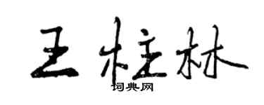曾慶福王柱林行書個性簽名怎么寫