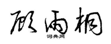 曾慶福顧雨桐草書個性簽名怎么寫